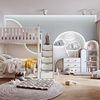 现代儿童房3d模型
