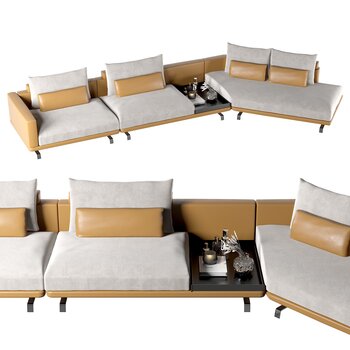 意大利 Molteni 现代转角沙发3d模型