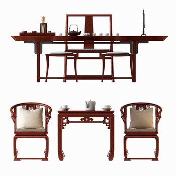 中式古典茶桌茶椅 
