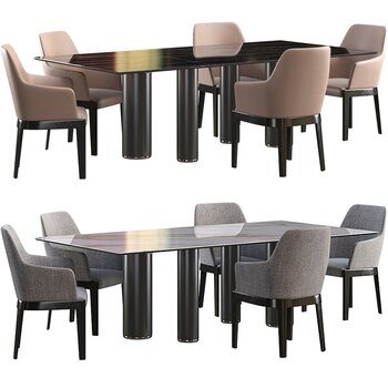 Molteni 现代餐桌椅3d模型