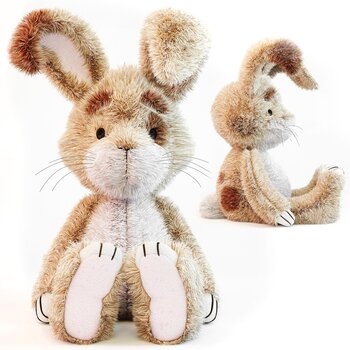 现代兔子绒毛玩偶3d模型