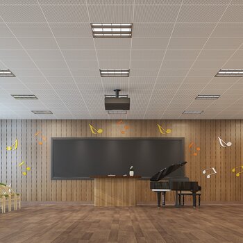 现代学校音乐教室3d模型