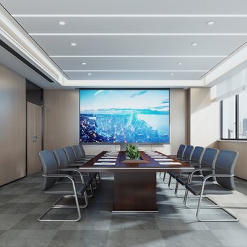 现代会议室 3d模型