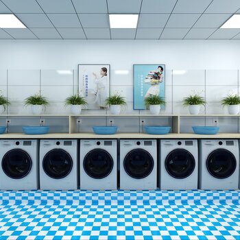 现代学校公共洗衣房