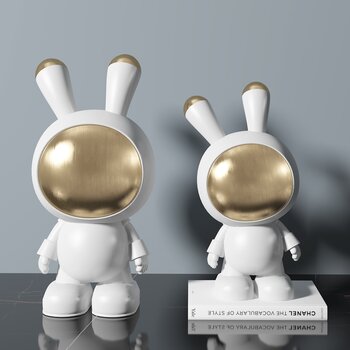 现代太空兔摆件