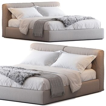Frigerio 现代布艺双人床3d模型
