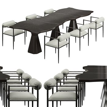 molteni&c 现代餐桌椅3d模型