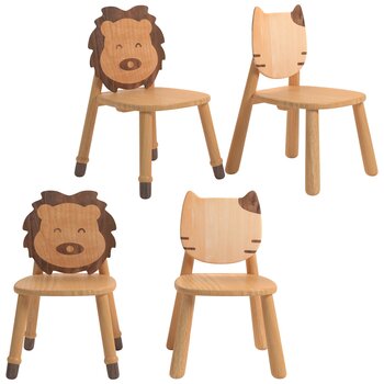 现代 源氏木语 儿童实木动物坐凳
