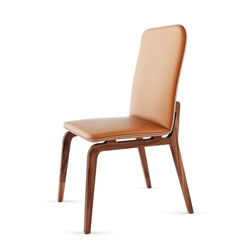 木廊地 现代餐椅3d模型