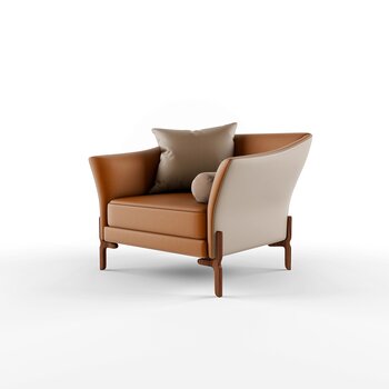 木廊地 现代单人沙发3d模型