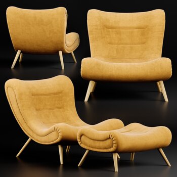 意大利 minotti 现代单椅3d模型
