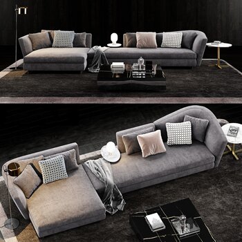 Minotti 现代沙发茶几组合3d模型