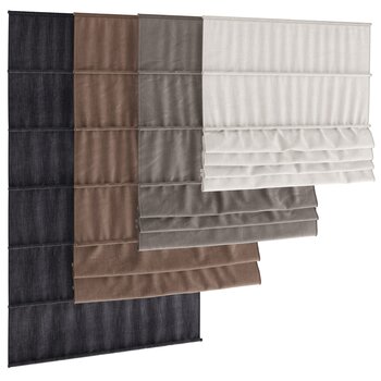 现代布艺折叠窗帘3d模型