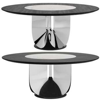 特洛伊 现代金属餐桌3d模型