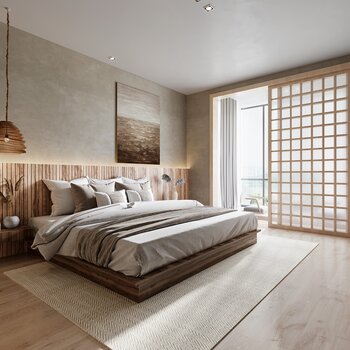 日式民宿卧室3d模型