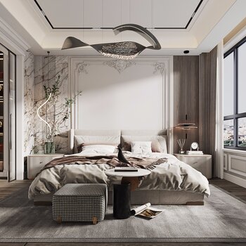 现代法式轻奢卧室