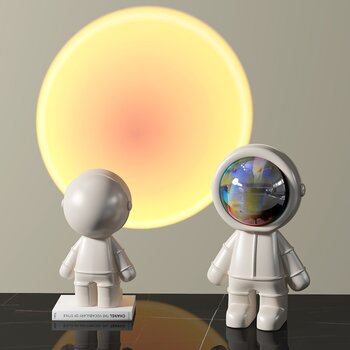 现代宇航员落日灯摆件3d模型