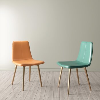 现代皮革椅子组合