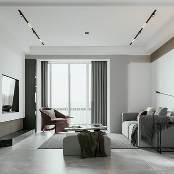 现代客厅3d模型