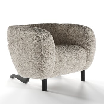现代羊毛毡单人扶手沙发