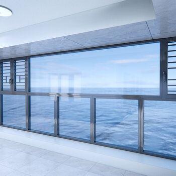 现代落地窗su模型