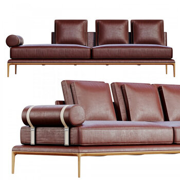 B＆B Italia 现代皮革沙发3d模型