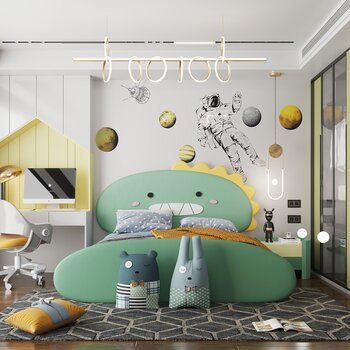 现代儿童卧室3d模型
