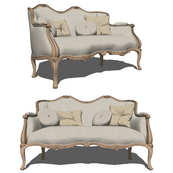 法式双人沙发su模型