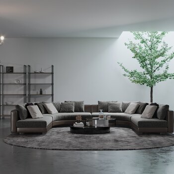 现代弧形沙发组合3d模型
