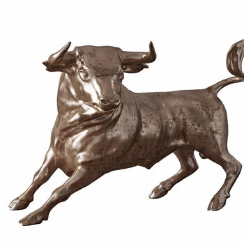 现代公牛雕塑