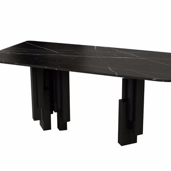 唐镜 现代碳素钢餐桌
