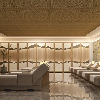 新中式洗浴大厅3d模型