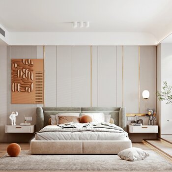 现代卧室 3d模型