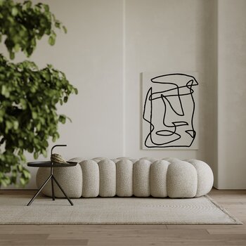现代侘寂风沙发凳3d模型