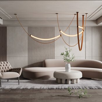 现代客厅异形沙发3d模型