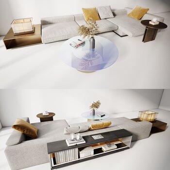 现代沙发茶几3d模型