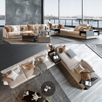 Minotti  现代沙发茶几3d模型
