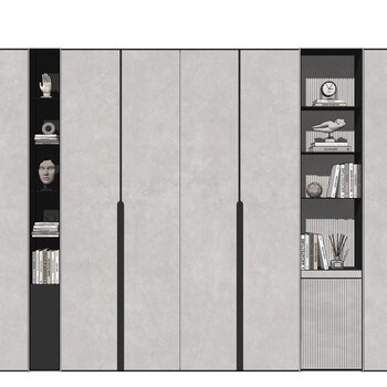 现代书柜su模型
