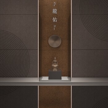新中式佛像雕塑3d模型
