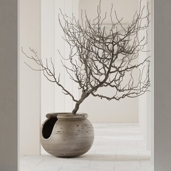 侘寂风干枝盆栽