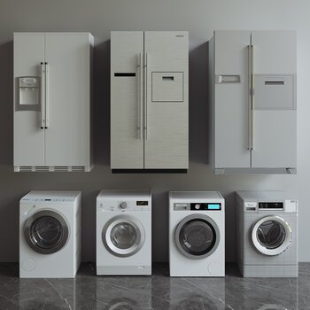 现代洗衣机冰箱3d模型