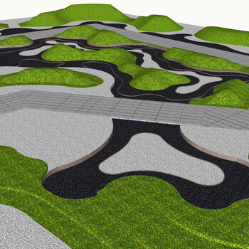 现代微地形-sketchup模型_sketchup模型库_建e室内设计网!