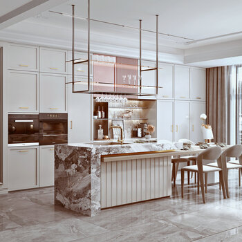 法式厨房3d模型