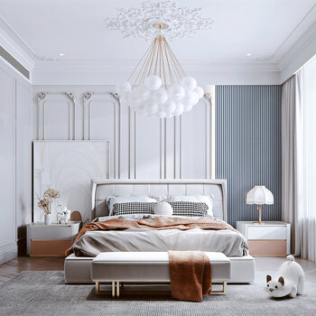 法式卧室3d模型