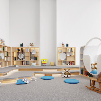 现代幼儿园阅览室