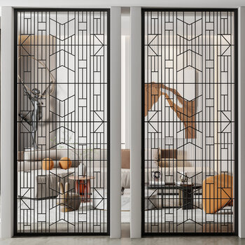 现代走廊过道隔断屏风