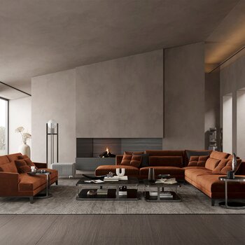 意大利 Poliform 现代客厅3d模型