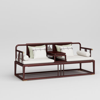 新中式双人沙发3d模型