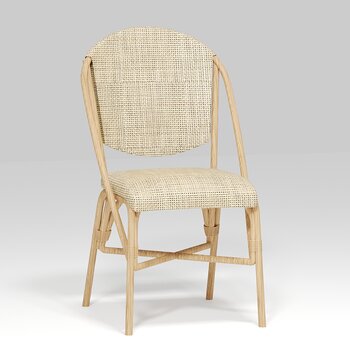 sika 侘寂风编织藤椅3d模型