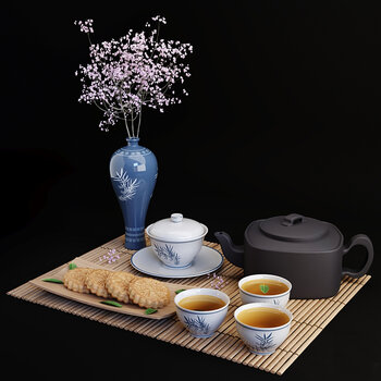 新中式茶具3d模型